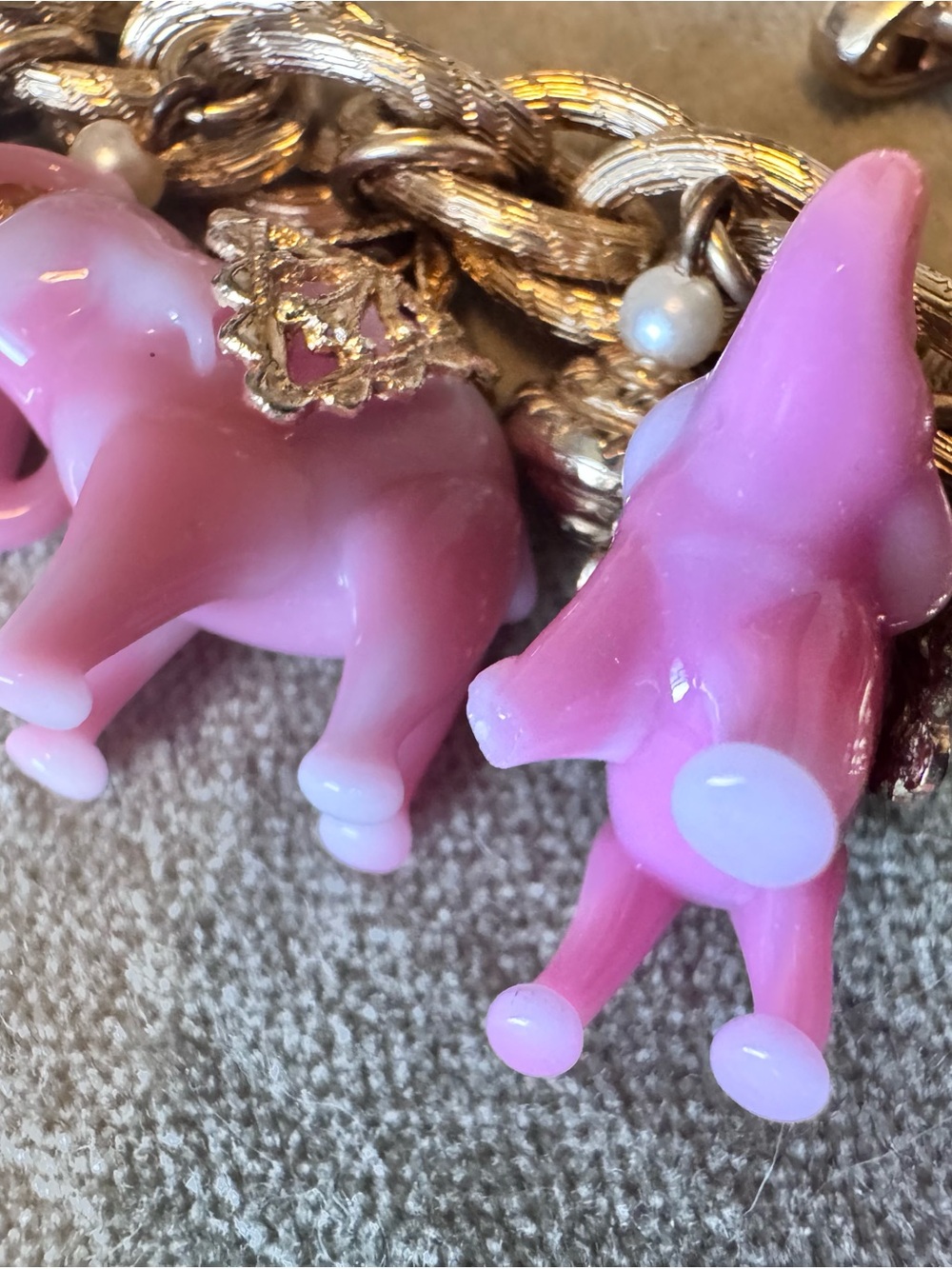 Napier sought after Pink Elephant Charm Chain bracelet bundle of 2 READ NOTES - Picture 16 of 16